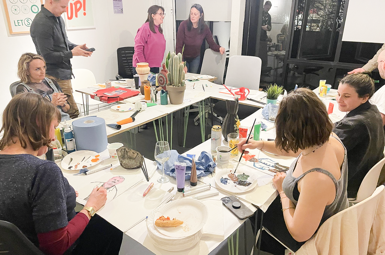 People taking part in a collaborative creative workshop